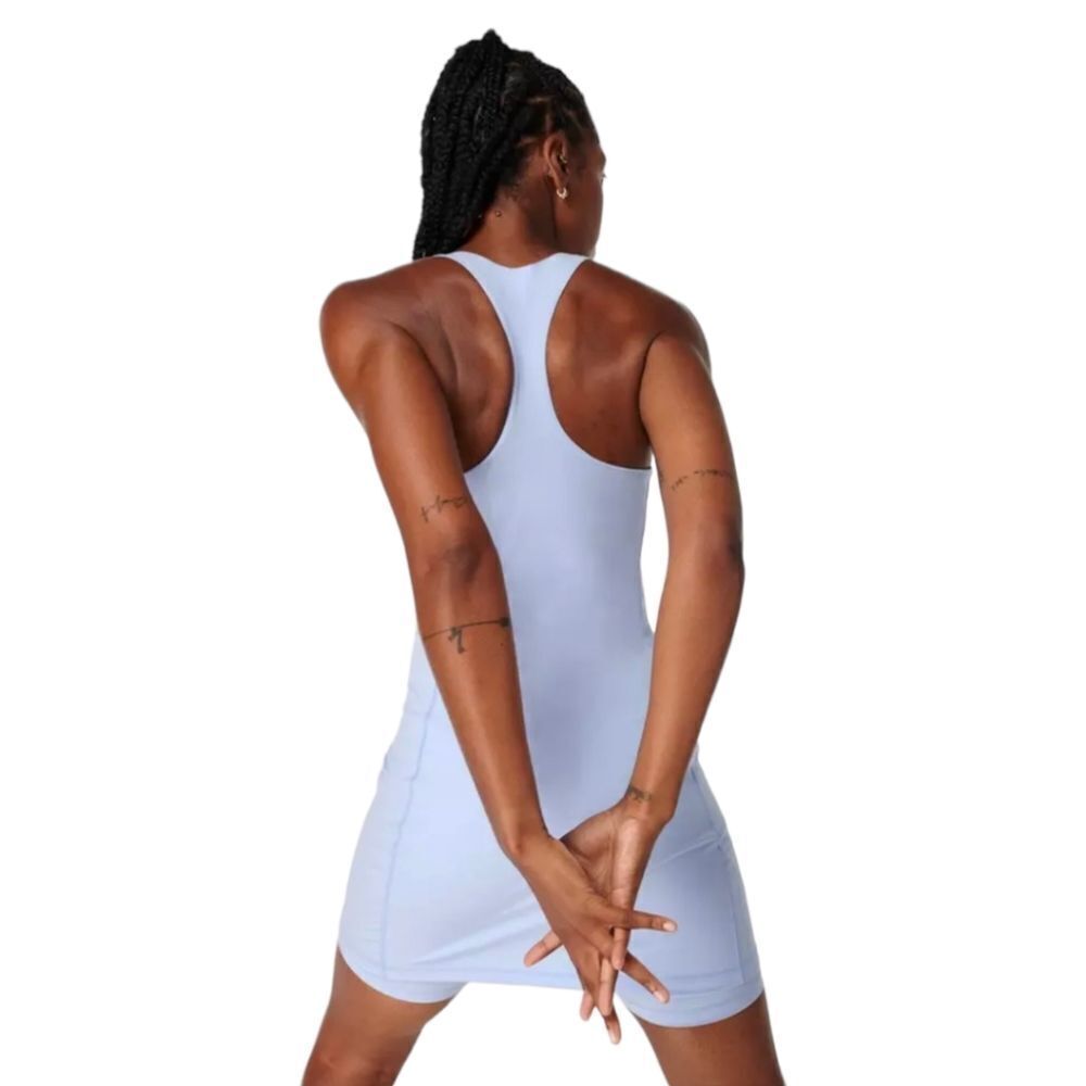 NWT Sweaty‎ Betty Power Workout Unitard Shorts dress in Breeze Blue sz L - Picture 4 of 16